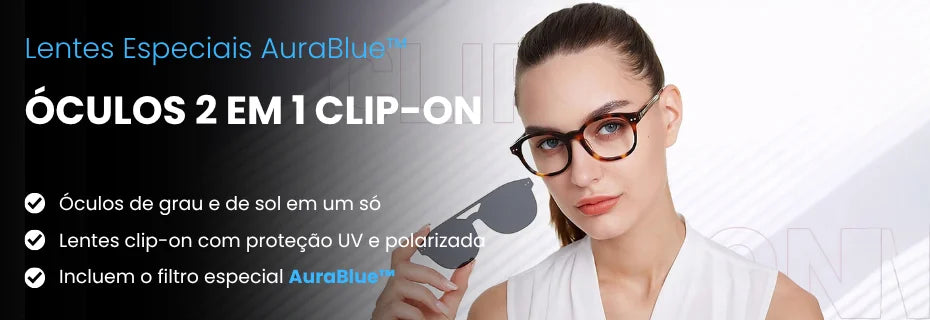 Óculos Clip-On 2 em 1